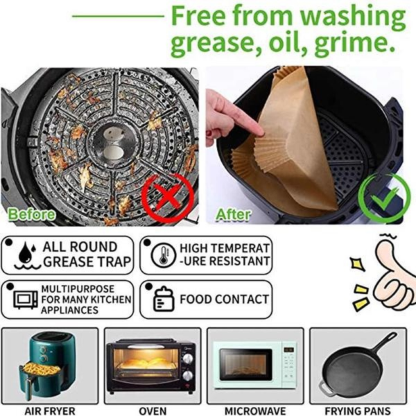 ginee_20251126125219025_7922662352.png One Two Cups Kertas Alas Air Fryer Paper Liner Non Stick 50 PCS - MJ5
