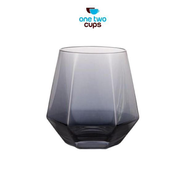 One Two Cups Gelas Kaca Aesthetic Kopi Teh Diamond Crystal Glass 310ml - GW107