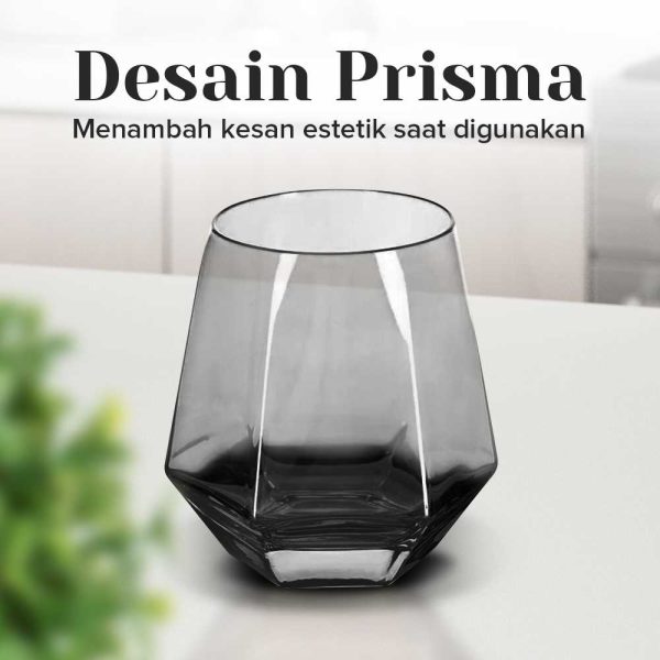 One Two Cups Gelas Kaca Aesthetic Kopi Teh Diamond Crystal Glass 310ml - GW107