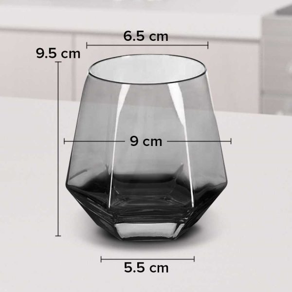 One Two Cups Gelas Kaca Aesthetic Kopi Teh Diamond Crystal Glass 310ml - GW107