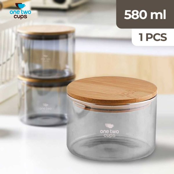 One Two Cups Toples Kaca Penyimpanan Makanan Sealed Storage Glass Jar - FJ3