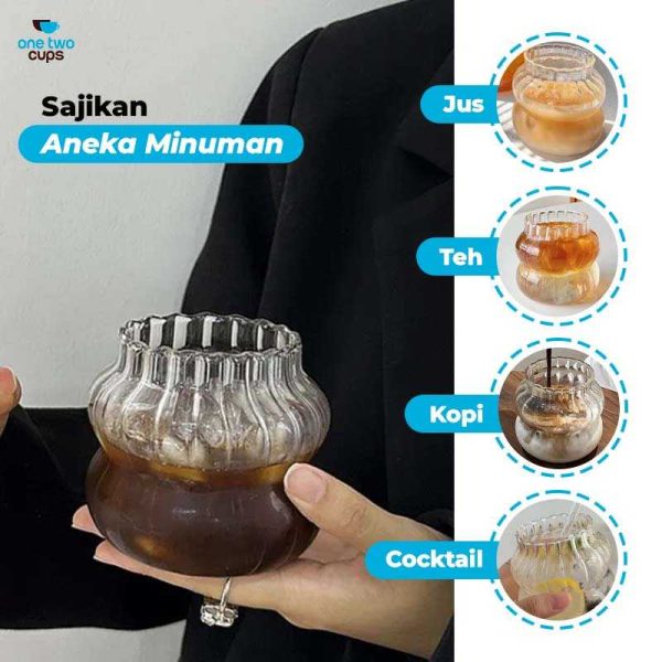 ginee_20251126165721288_5913901557.jpg One Two Cups Gelas Kaca Aesthetic Kopi Teh Wave Stripe Shape - GK24