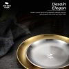 One Two Cups Piring Makan European Style Stainless Steel 20cm - Silver