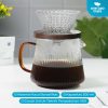 One Two Cups Coffee Server V60 Drip Pour Over Borosilicate Glass - SPA865
