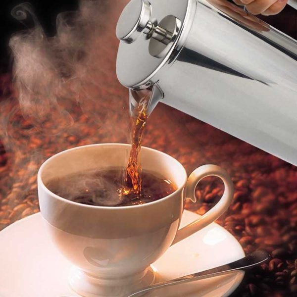 One Two Cups French Press Coffee Maker Pot Stainless Steel - FP1L -800ML