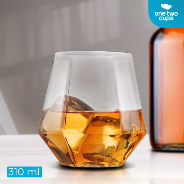 One Two Cups Gelas Minuman Diamond Crystal Borosilicate Glass 310ml - GW107