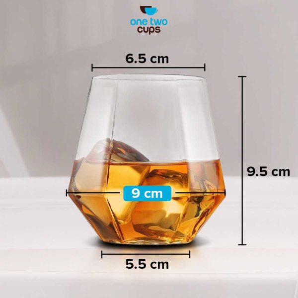One Two Cups Gelas Minuman Diamond Crystal Borosilicate Glass 310ml - GW107
