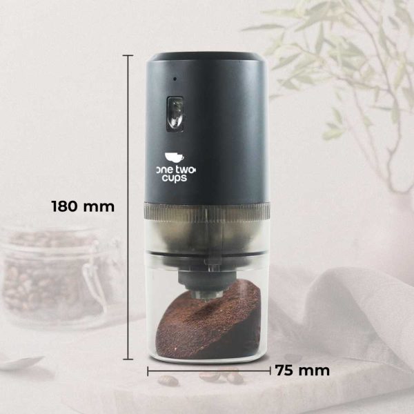 ginee_20251128144734727_9347155851.jpg One Two Cups Penggiling Kopi Elektrik Coffee Grinder Adjustable 200ml - WP-12