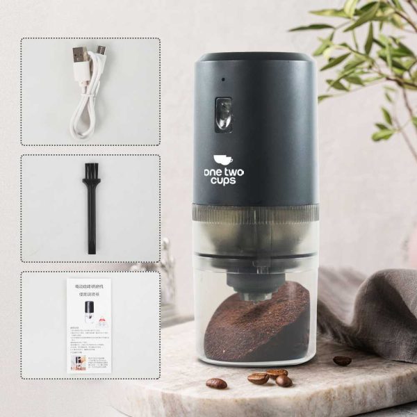 ginee_20251128144734930_8489172394.jpg One Two Cups Penggiling Kopi Elektrik Coffee Grinder Adjustable 200ml - WP-12