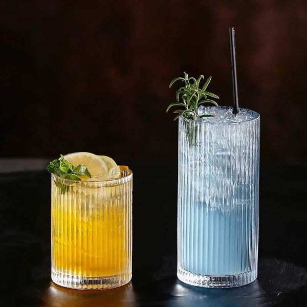 One Two Cups Gelas Striped Rock Highball Glass Heat Resistant - GR-35