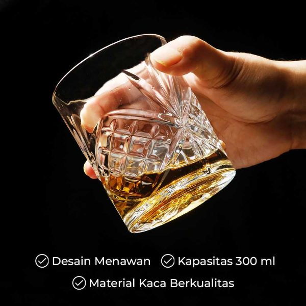 One Two Cups Gelas Crystal Old Fashioned Rock Glass 300ml - CG3