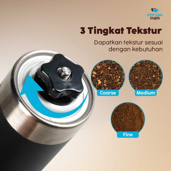 ginee_20251128152952243_3198624926.jpg One Two Cups Alat Penggiling Kopi Manual Coffee Bean Grinder E810 - Black