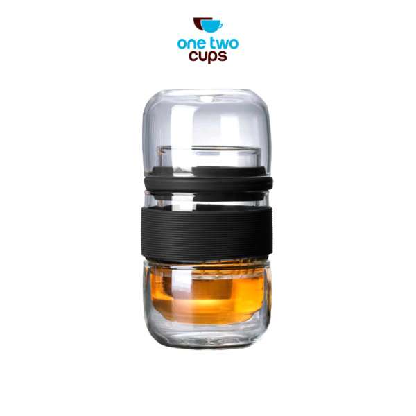 One Two Cups Pembuat Teh Portable Kaca Borosilicate with 2 Glass - TP-762