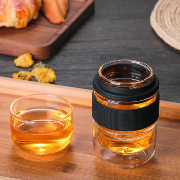 One Two Cups Pembuat Teh Portable Kaca Borosilicate with 2 Glass - TP-762