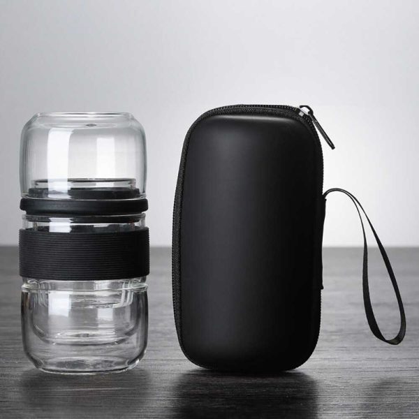 One Two Cups Pembuat Teh Portable Kaca Borosilicate with 2 Glass - TP-762