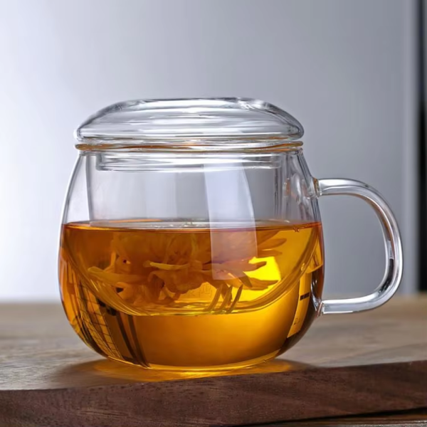 One Two Cups Cangkir Teh Saringan Kaca Tahan Panas Infuser Mug 350ml - SV350