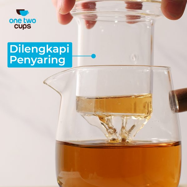ginee_20251201171401734_6030093839.jpg One Two Cups HMLOVE Teko Teh Kaca dengan Saringan Glass Teapot 480ml - HM4