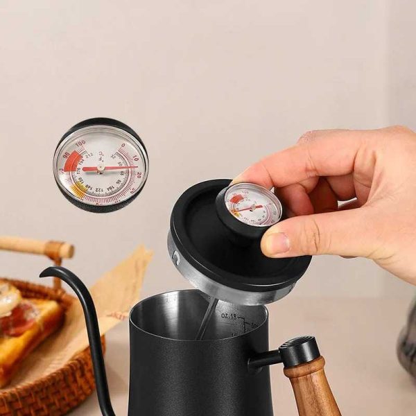 One Two Cups Teko Kopi Angsa Gooseneck Drip Kettle Thermometer 500ml - K51