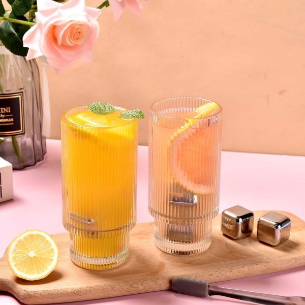 One Two Cups Gelas Tea Coffee Mug Desain Stripe Origami - KMA092