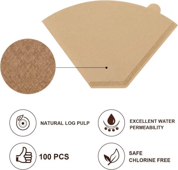 ginee_20251201171729159_0303626820.png One Two Cups Kertas Saringan Kopi Filter Paper V60 1-2 Cup 100 PCS - KHM07