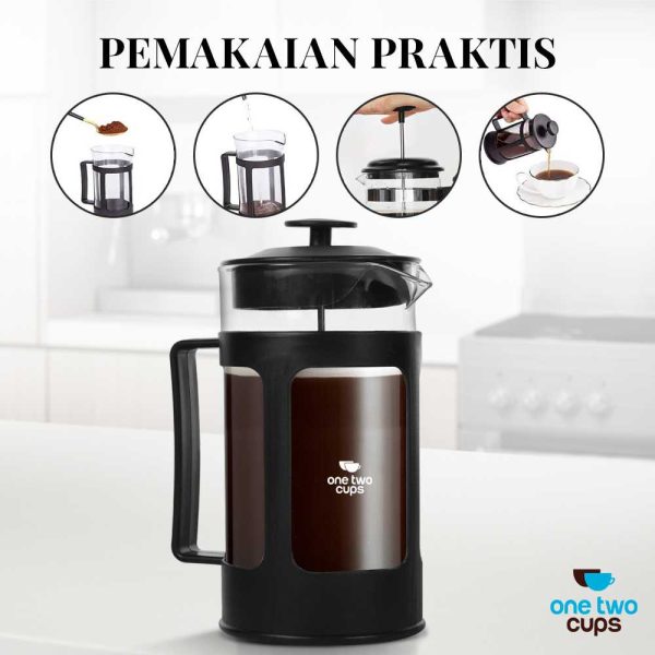 One Two Cups French Press Plunger Coffee Maker Pot - FN35-350ML