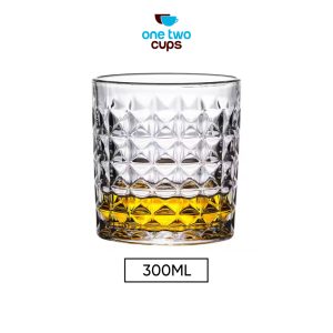 One Two Cups Gelas Crystal Old Fashion Rock Glass 300ml - DM303