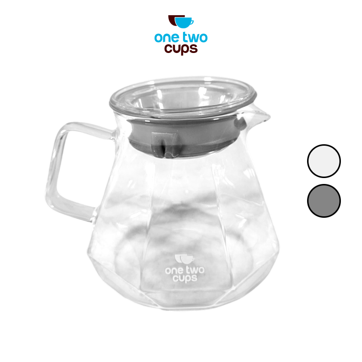 One Two Cups Teko Kopi Coffee Server V60 Drip Pour Over Borosilicate - LS048