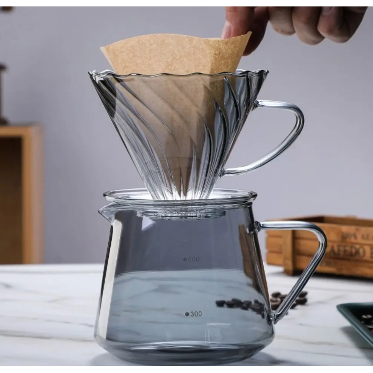 One Two Cups Teko Kopi Coffee Server V60 Borosilicate 1-2 Cup 300ml - WJ9