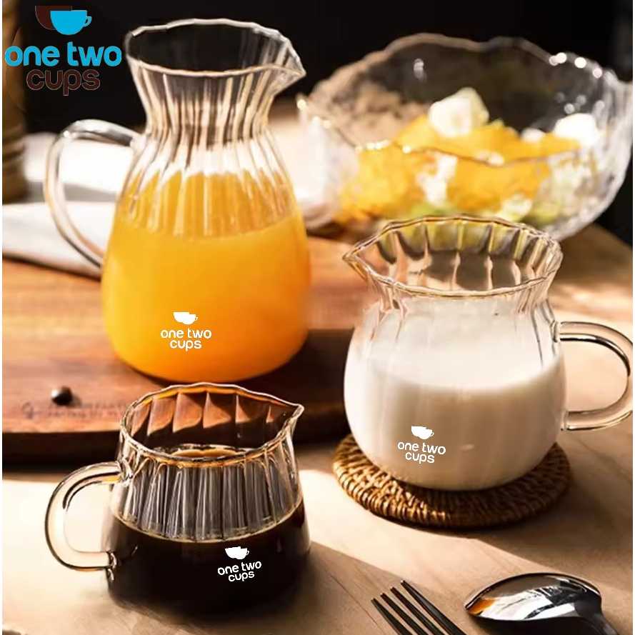 One Two Cups Teko Teh Pitcher Coffee Milk Jug Borosilicate Glass 500ml - YD2