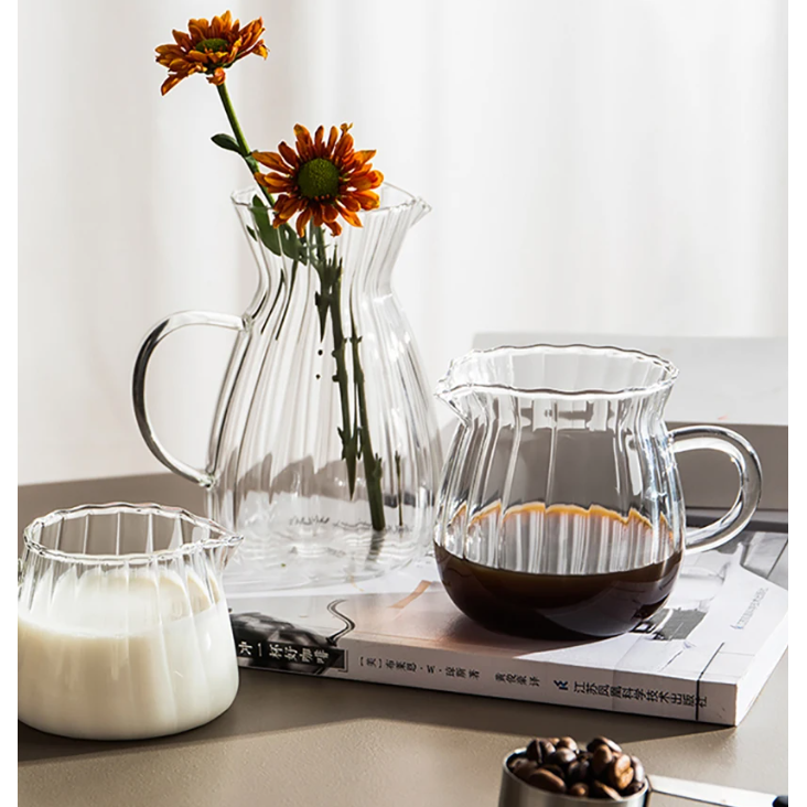 One Two Cups Teko Teh Pitcher Coffee Milk Jug Borosilicate Glass 500ml - YD2
