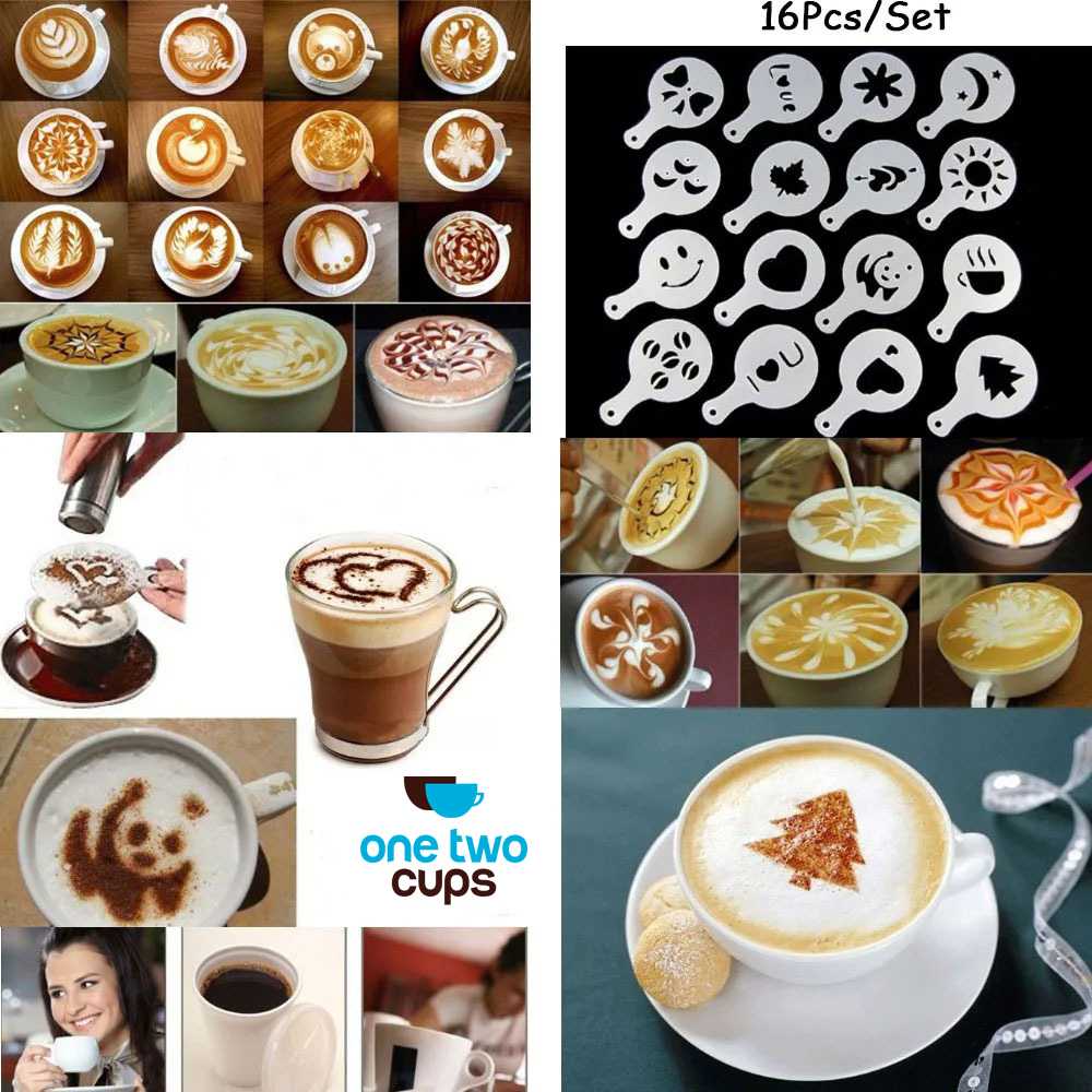 ginee_20251210165003188_0431338384.jpg One Two Cups Cetakan Busa Foam Kopi Latte Art 16 PCS - JJYE01