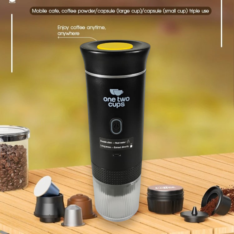One Two Cups Portable Coffee Maker 3in1 Capsule Wireless 60ml 7500mAh - KF-JN-02