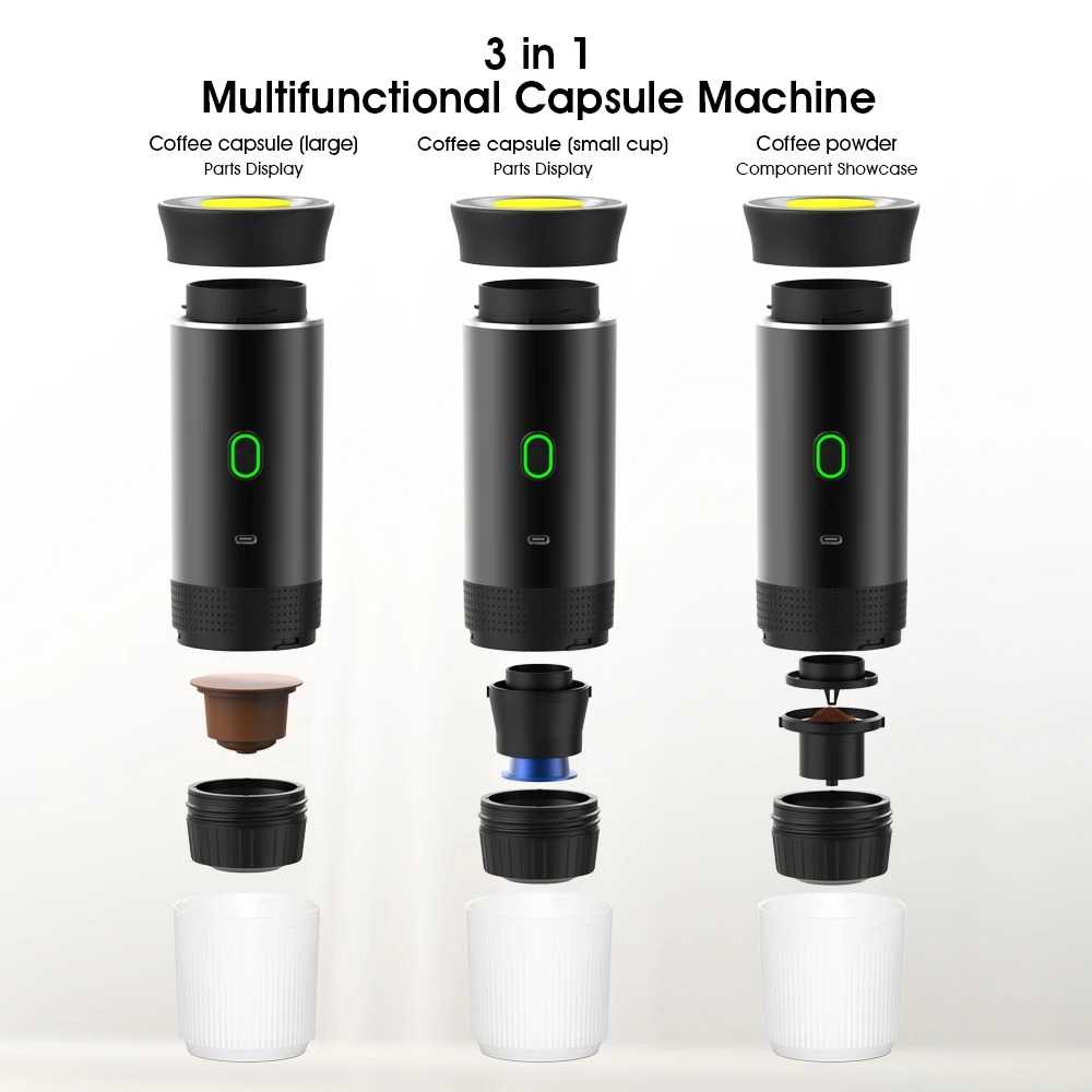One Two Cups Portable Coffee Maker 3in1 Capsule Wireless 60ml 7500mAh - KF-JN-02