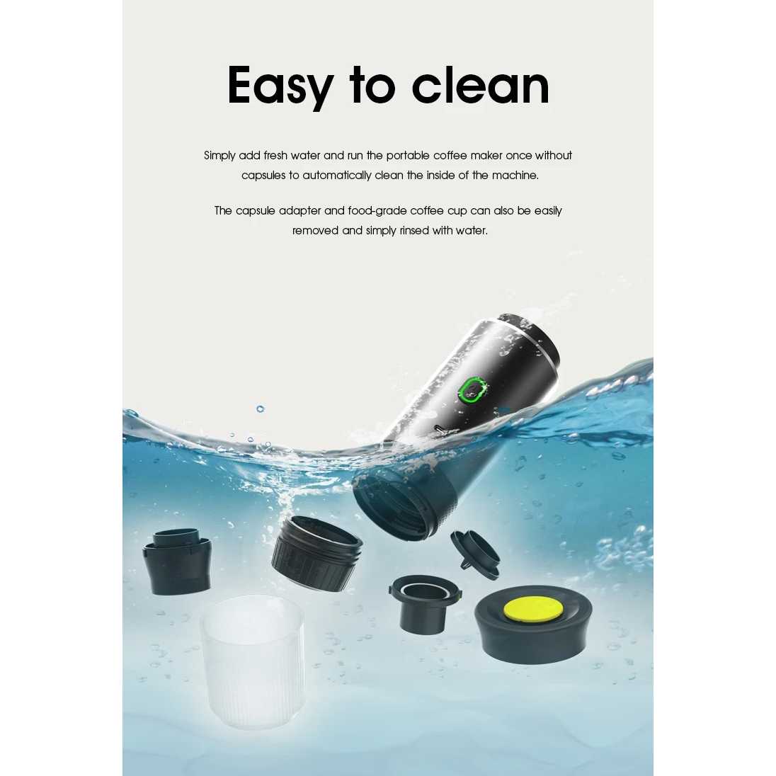 One Two Cups Portable Coffee Maker 3in1 Capsule Wireless 60ml 7500mAh - KF-JN-02