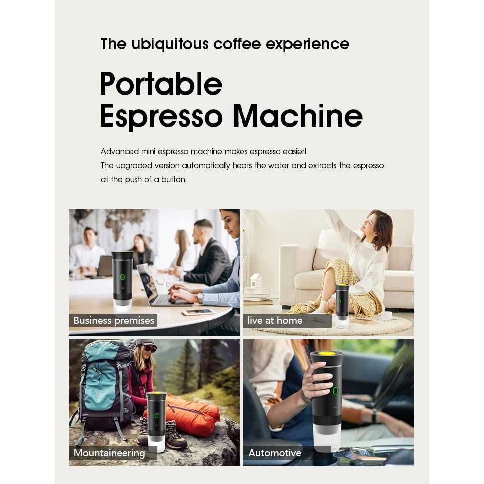 One Two Cups Portable Coffee Maker 3in1 Capsule Wireless 60ml 7500mAh - KF-JN-02
