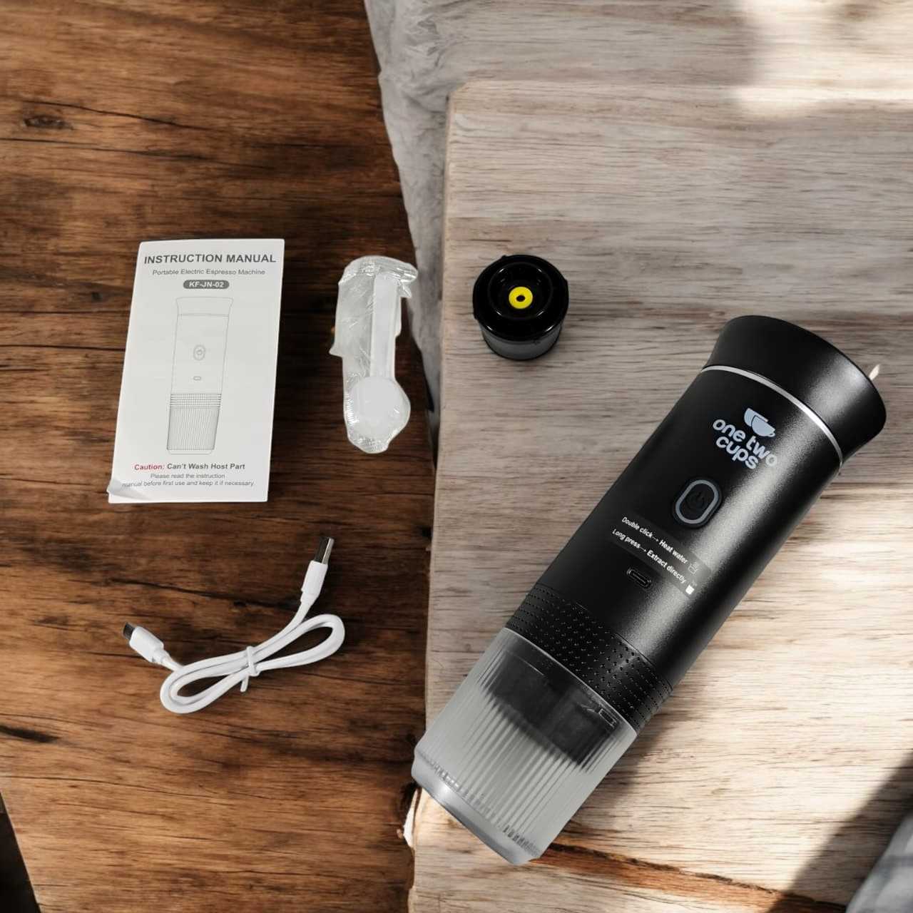 One Two Cups Portable Coffee Maker 3in1 Capsule Wireless 60ml 7500mAh - KF-JN-02