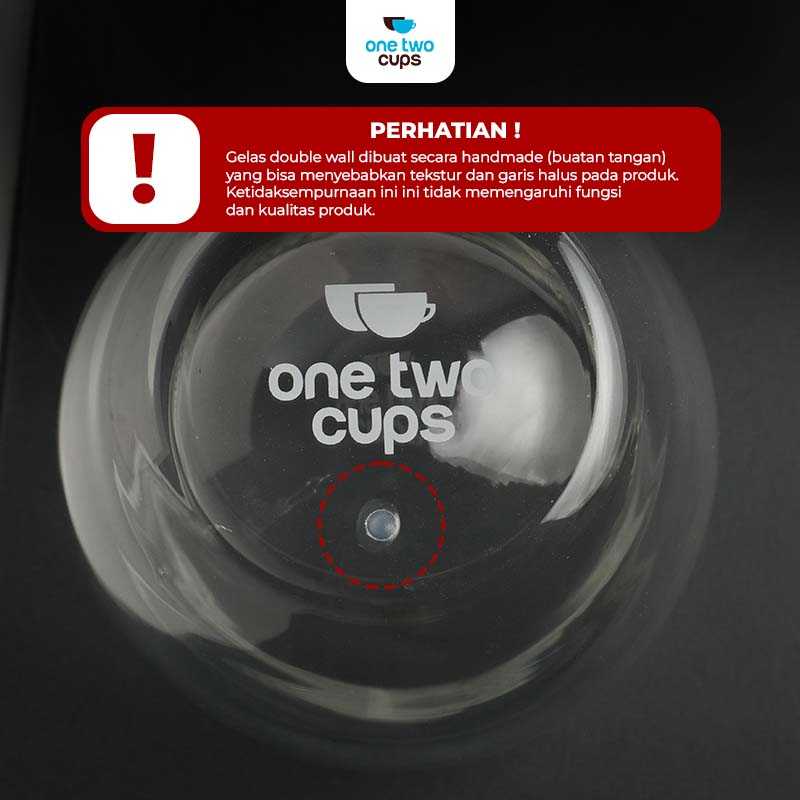 One Two Cups Gelas Kaca Aesthetic Tahan Panas Double Wall Glass - PLY1704