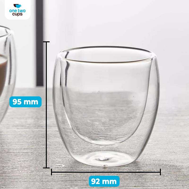 One Two Cups Gelas Kaca Aesthetic Tahan Panas Double Wall Glass - PLY1704