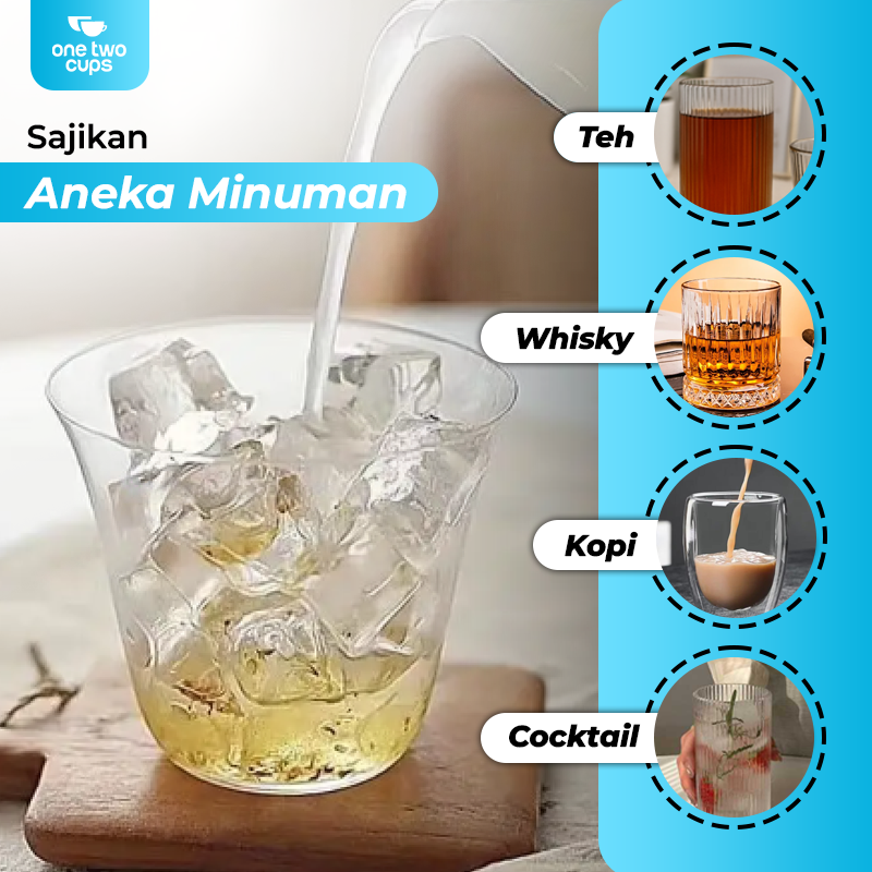 One Two Cups Gelas Whisky Cocktail Ultra Thin Rock Glass - KM137