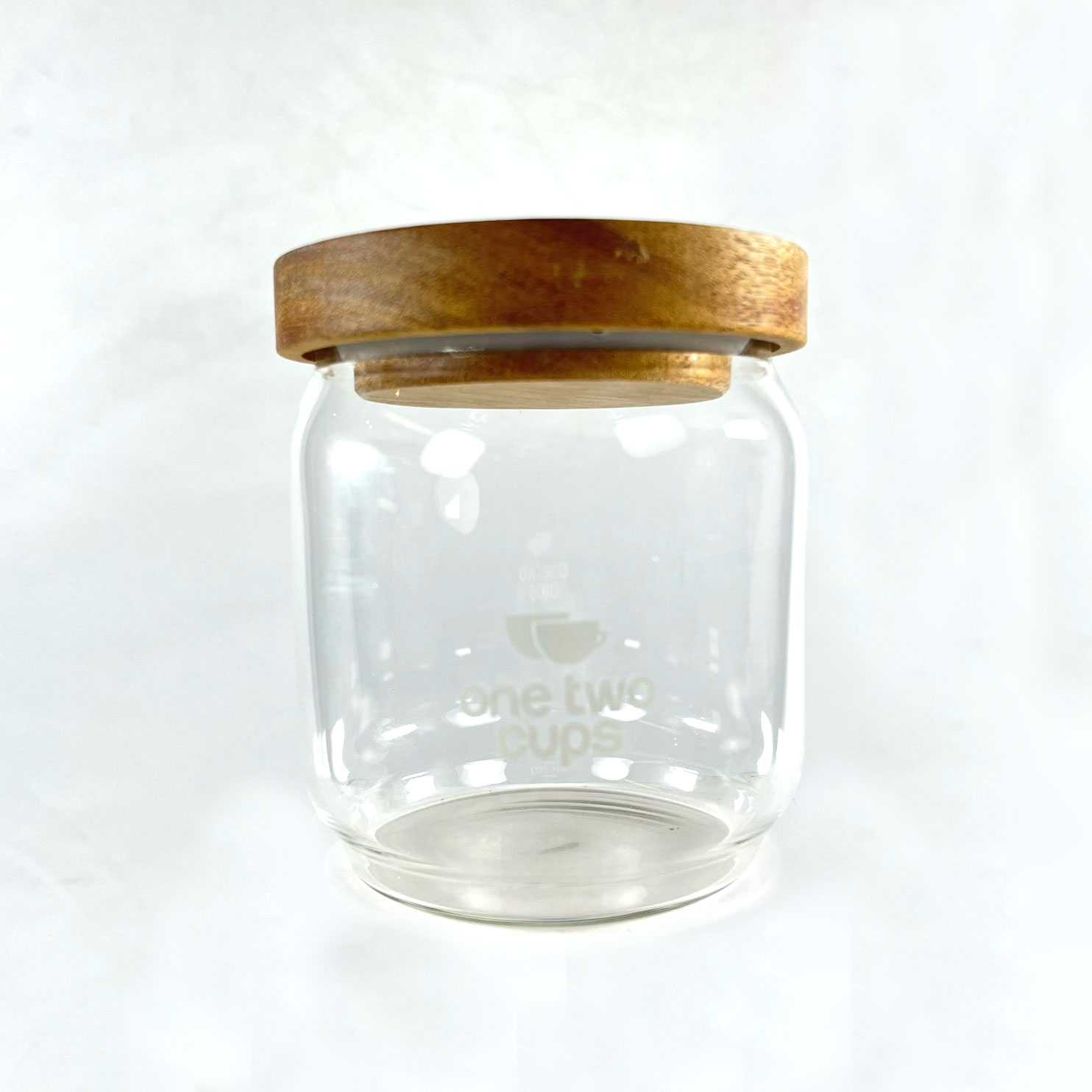 ginee_20251210165944444_2716250864.jpg One Two Cups Toples Kaca Kedap Udara Canister Coffee Storage Wood Lid - SL01