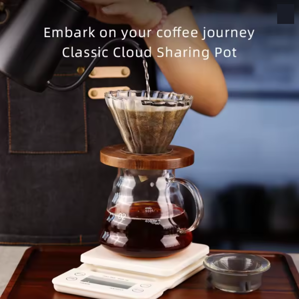 One Two Cups Teko Kopi Coffee Server V60 Drip Pour Over Borosilicate - XGS-36/60