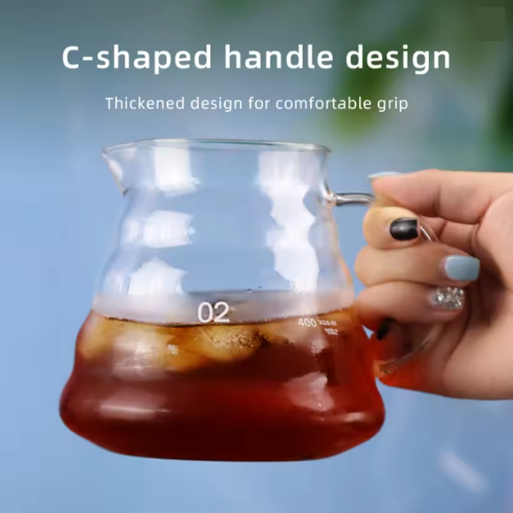 One Two Cups Teko Kopi Coffee Server V60 Drip Pour Over Borosilicate - XGS-36/60