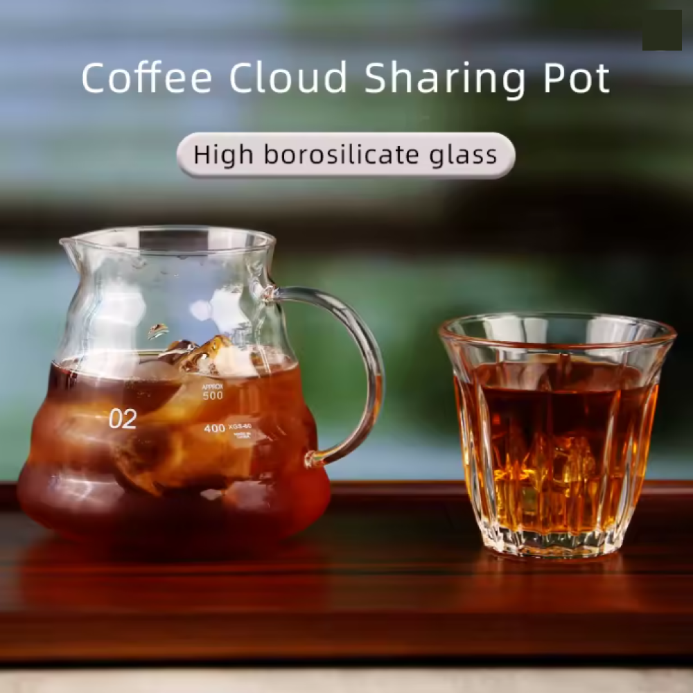 One Two Cups Teko Kopi Coffee Server V60 Drip Pour Over Borosilicate - XGS-36/60