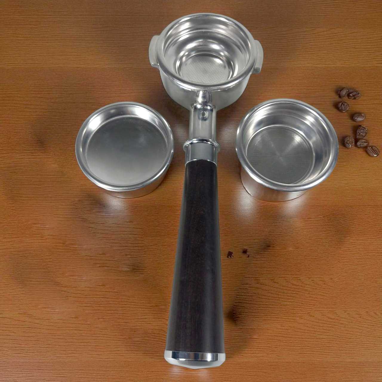 One Two Cups Non Pressurized Portafilter E61 Stainless Steel 58mm Kayu - CHA304