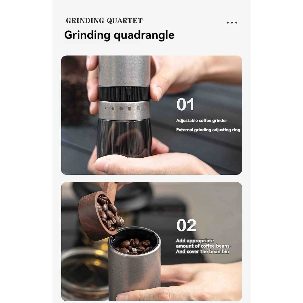 One Two Cups Alat Penggiling Kopi Manual Coffee Grinder Seven Cornered - I-88