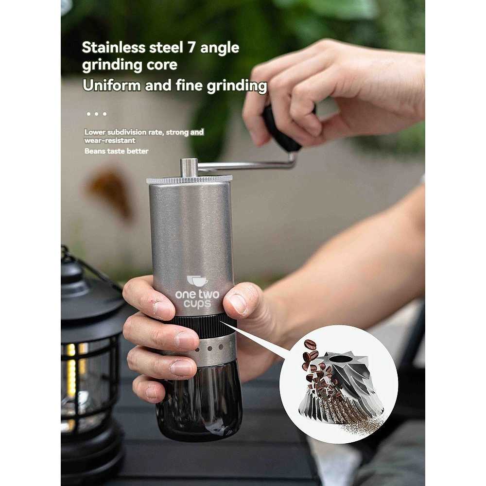 One Two Cups Alat Penggiling Kopi Manual Coffee Grinder Seven Cornered - I-88
