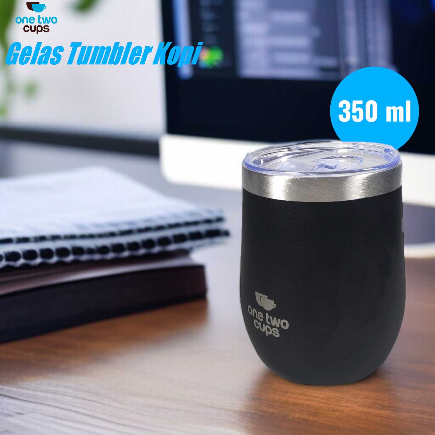 One Two Cups Gelas Tumbler Kopi Mug Egg Shaped Stainless Steel 350ml - BC123