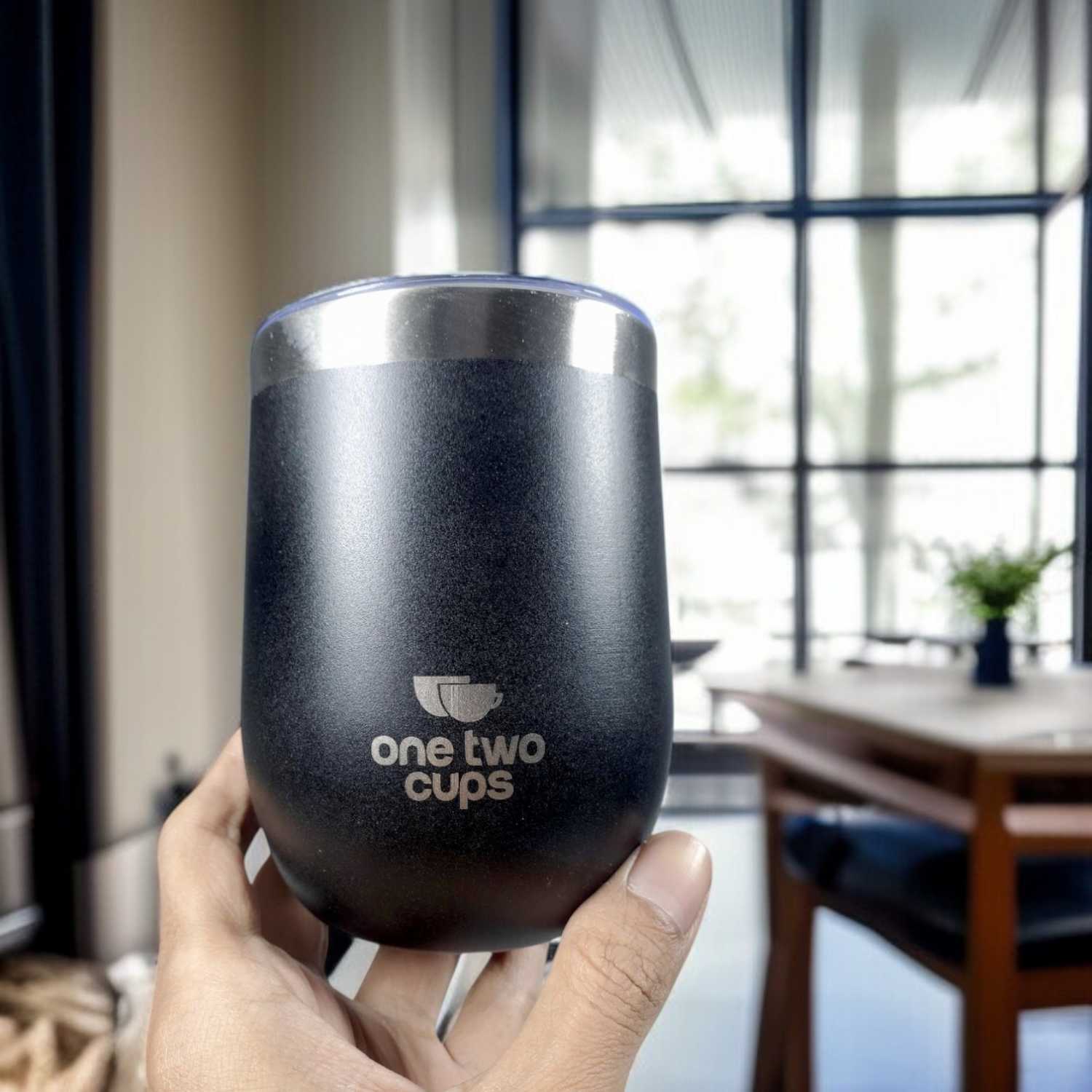 One Two Cups Gelas Tumbler Kopi Mug Egg Shaped Stainless Steel 350ml - BC123