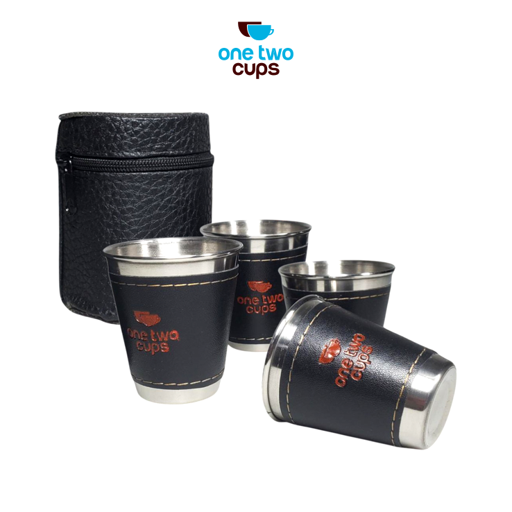 One Two Cups Set Gelas Camping Stainless Steel Travel Mug 70ml 4 PCS - MCY-66
