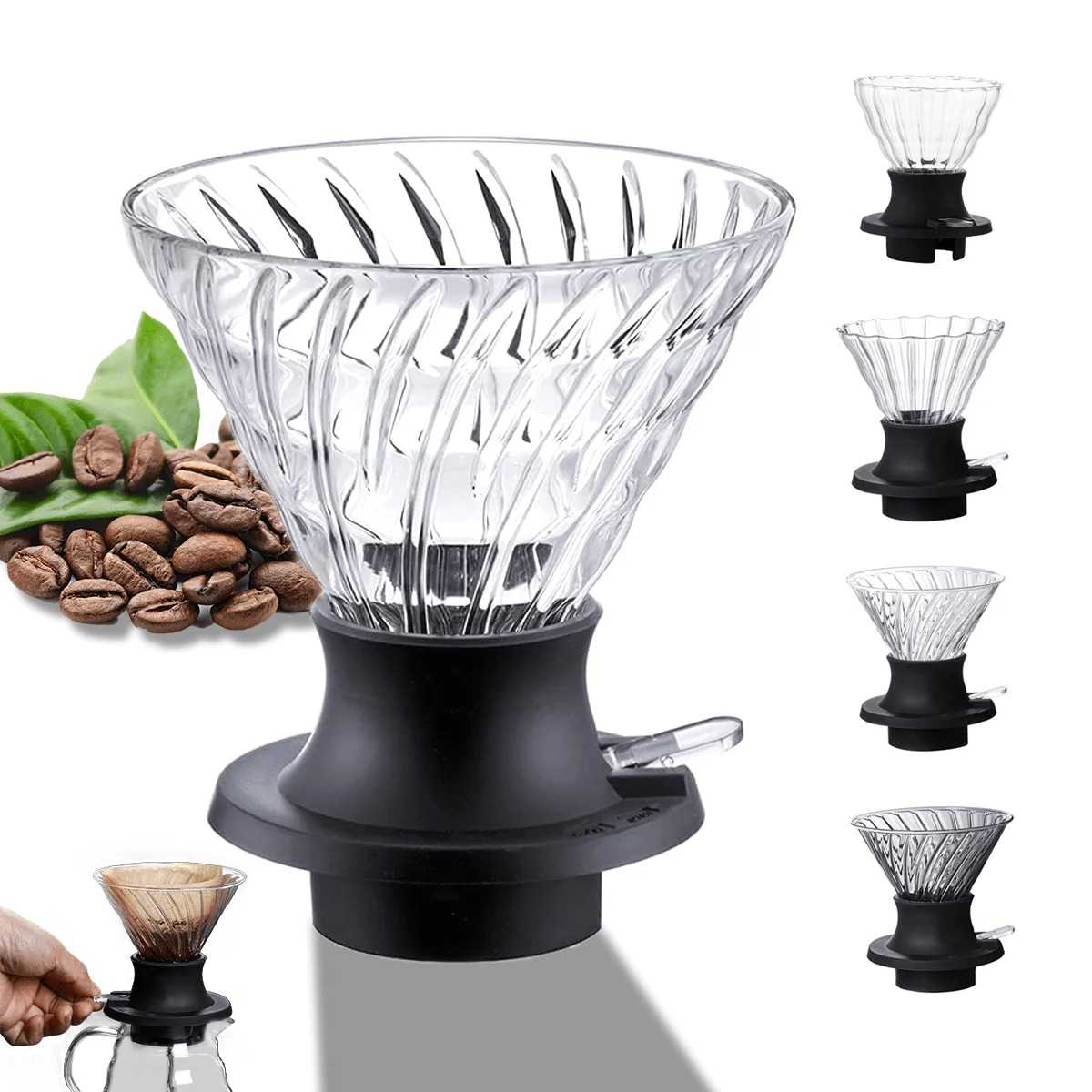One Two Cups V60 Coffee Dripper Alat Seduh Kopi Manual Kaca 1-4 Cup - VD-40R